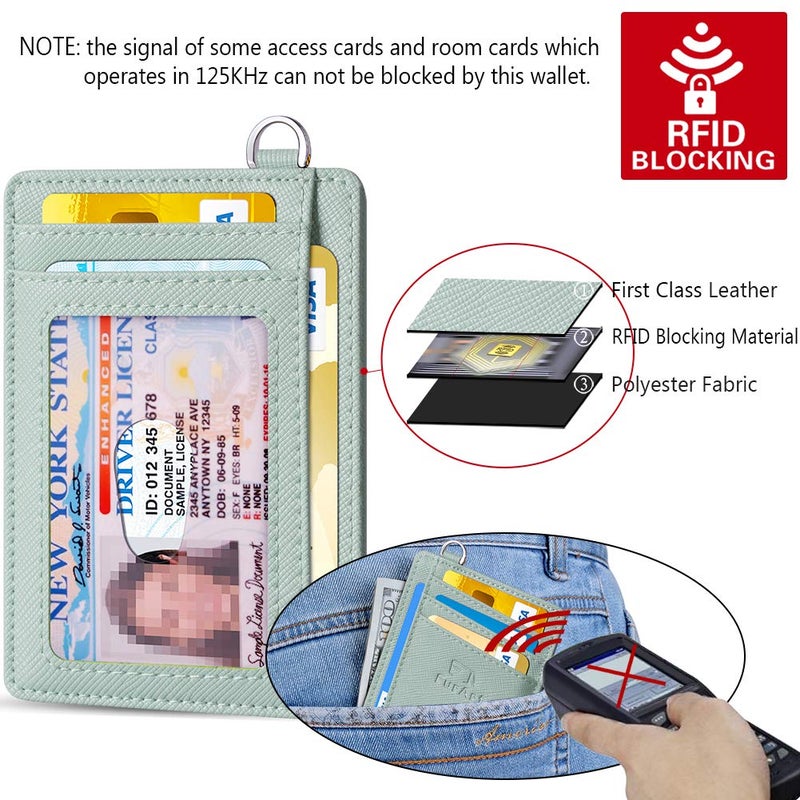 FurArt محفظة فورا آرت رفيعة وعصرية، محافظ جيب أمامية، حجب RFID، حامل بطاقات ائتمان للرجال - عشب البحر - Image 5